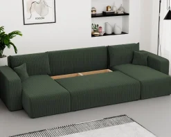 Tapicerowany narożnik PIANO U z funkcją spania - zielony