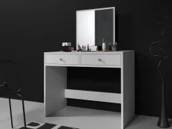 Toaletka kosmetyczna Mega z lustrem 0 LED , 2 szuflady, biały