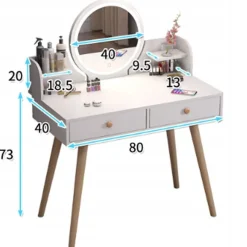Toaletka z lustrem biała duża loft 80 cm