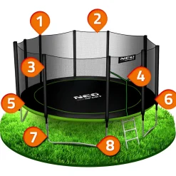 Trampolina ogrodowa z siatką zewnętrzną Neo-Sport 465cm 15ft