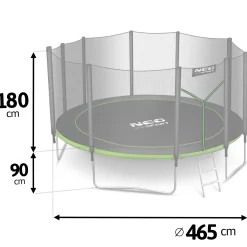 Trampolina ogrodowa z siatką zewnętrzną Neo-Sport 465cm 15ft