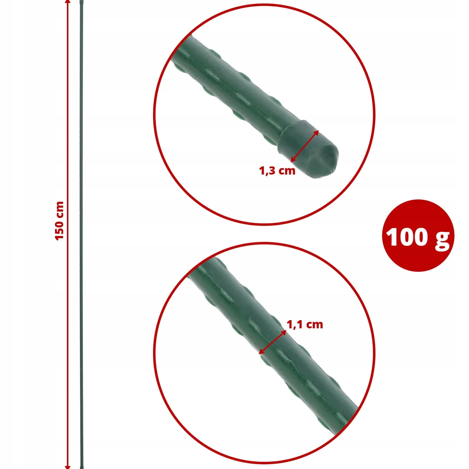 Tyczka Do Roślin Podpórka Metalowa 120+150cm 20szt