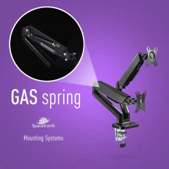 Uchwyt gazowy na dwa monitory VESA Spacetronik SPA-G120