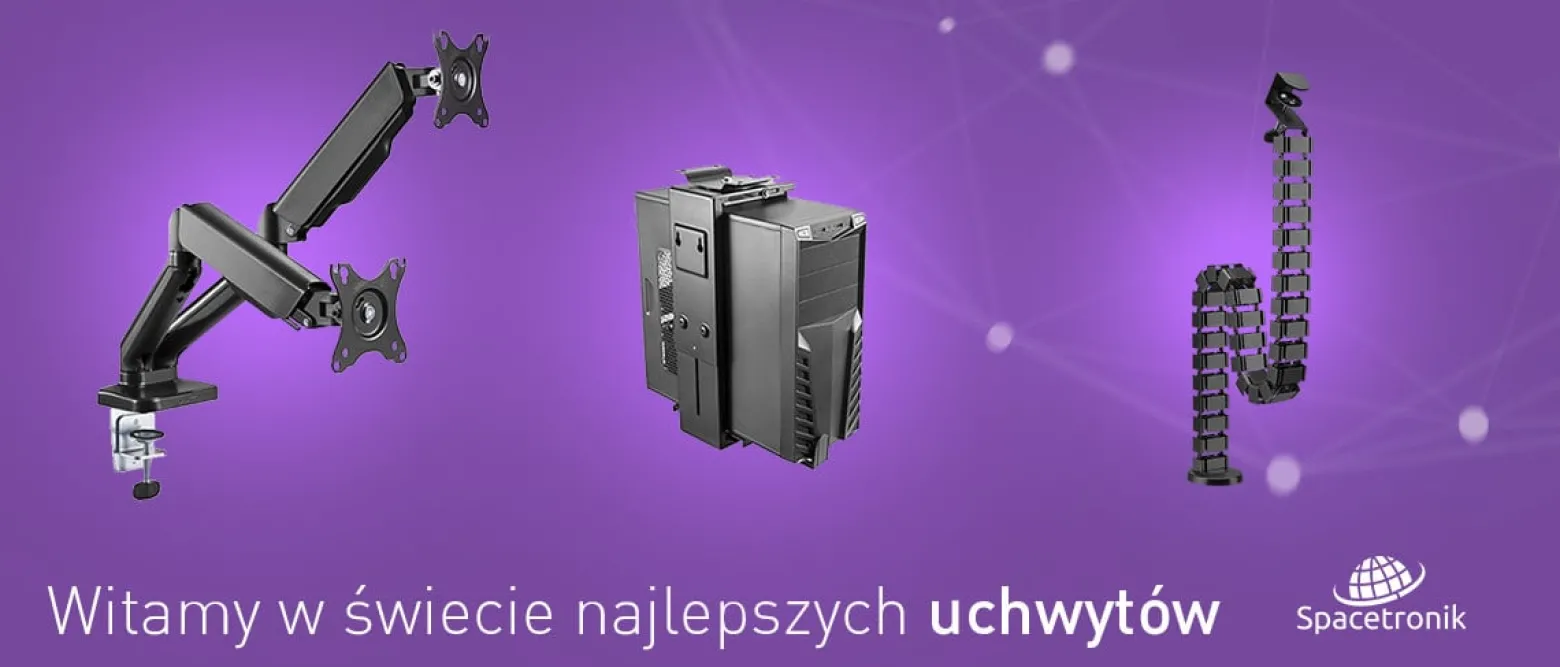 Uchwyt gazowy na dwa monitory VESA Spacetronik SPA-G120