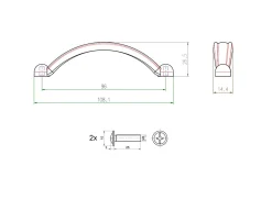 Uchwyt meblowy SCHWINN 2232 0096 mosiądz patynowany