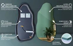 Unikalne Lustro LED Premium Ścienne 45 x 90- światło ciepłe