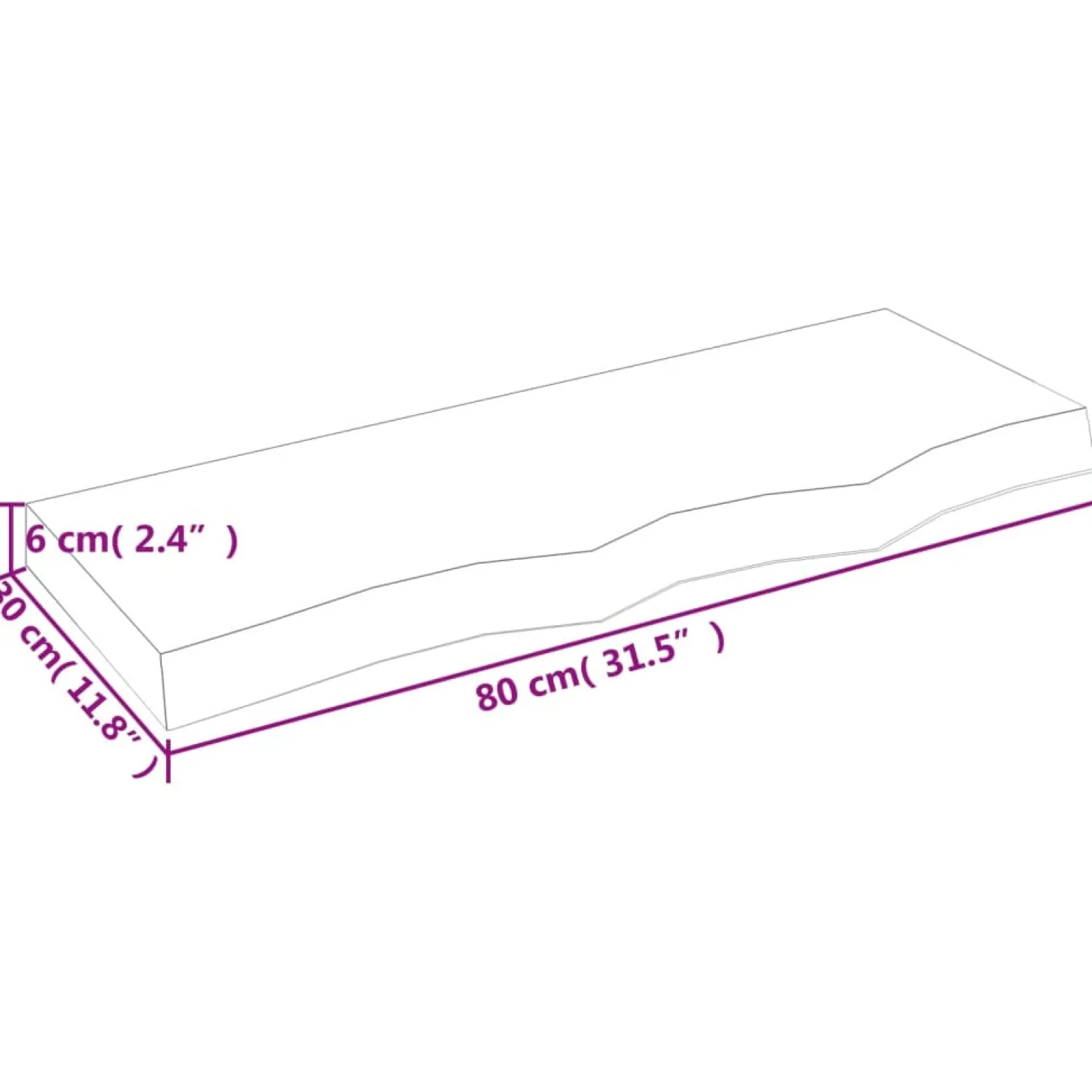 VidaXL Półka 80x30x(2-6) cm surowe
