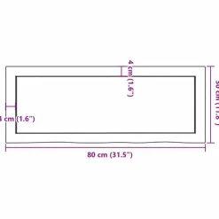 VidaXL Półka 80x30x(2-6) cm surowe