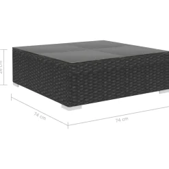 VidaXL Zestaw mebli ogrodowych Czarny Technorattan