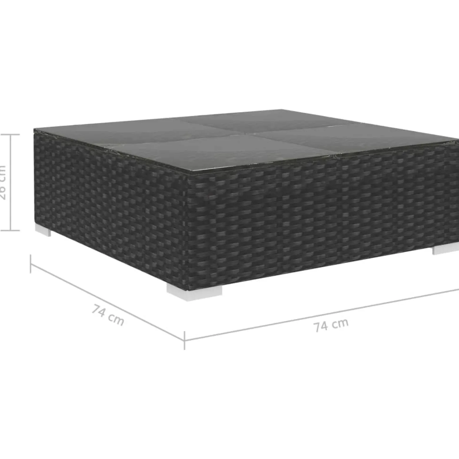 VidaXL Zestaw mebli ogrodowych Czarny Technorattan