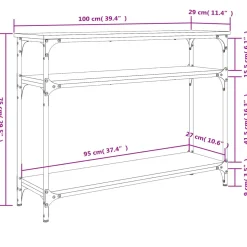 VidaXL Brąz 100 x 29 x 75 cm Materiał drewnopochodny