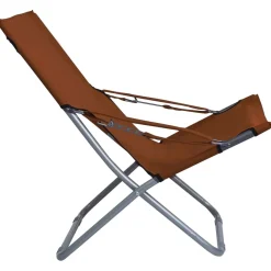 VidaXL Krzesło plażowe Brąz Tkanina