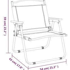 VidaXL krzesło składane Czarny 54 x 43 x 59 cm Poliester