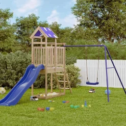 VidaXL ogrodowy plac zabaw Brąz Impregnowane drewno
