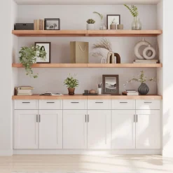 VidaXL Półka brązowa 220x50x(2-6) cm lakierowane