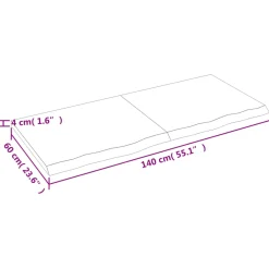 VidaXL Półka ciemnobrązowa 140x60x(2-4) cm