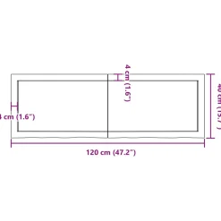 VidaXL Półka ciemnobrązowa 120x40x(2-6) cm wykończone