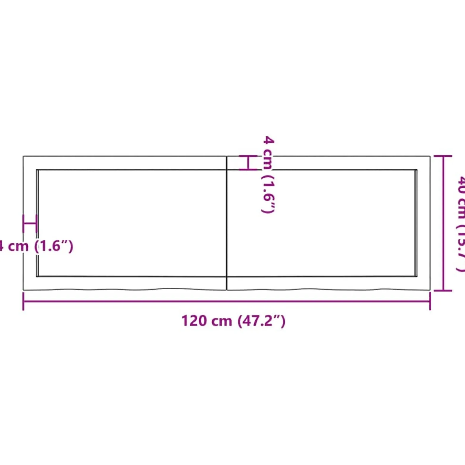 VidaXL Półka ciemnobrązowa 120x40x(2-6) cm wykończone