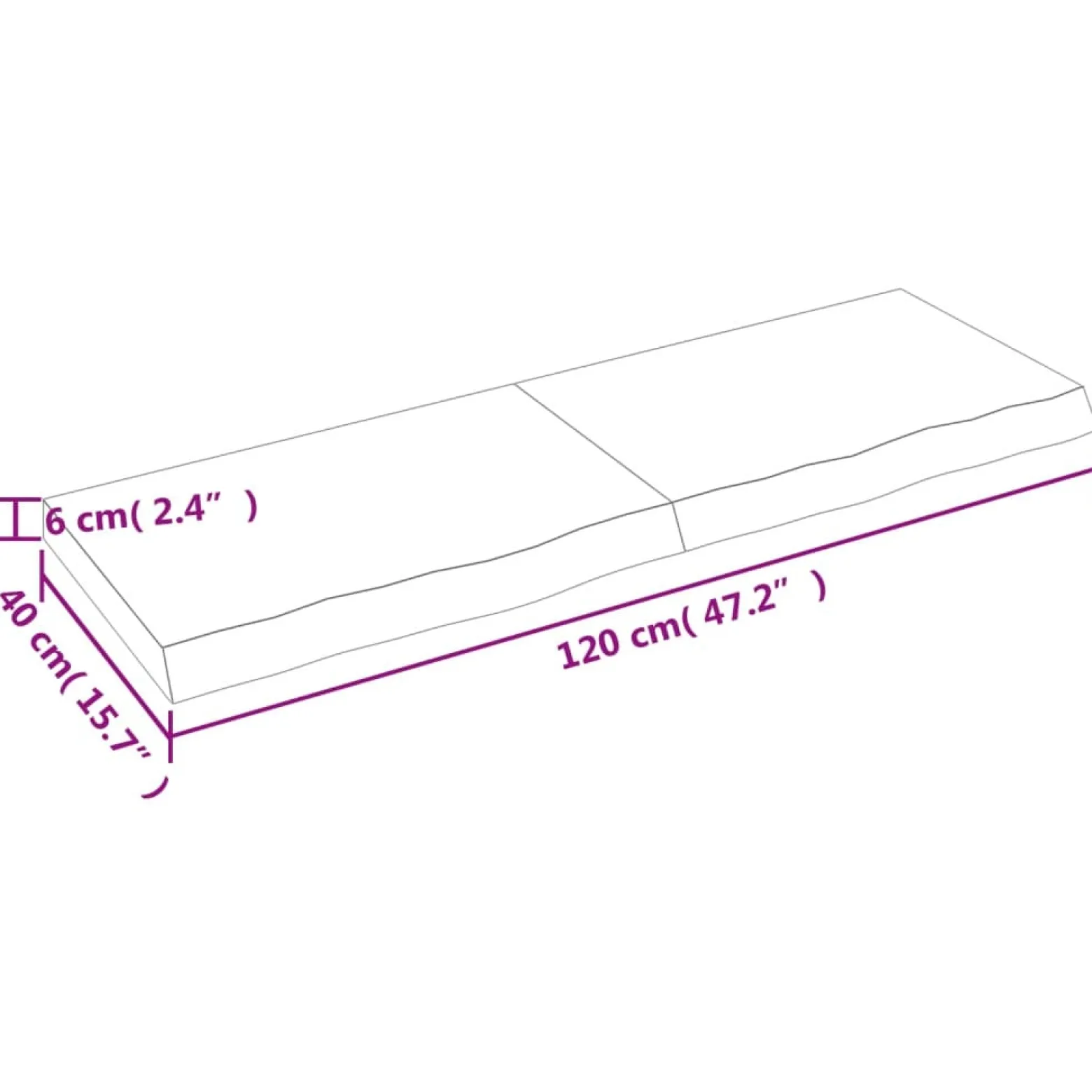 VidaXL Półka ciemnobrązowa 120x40x(2-6) cm wykończone