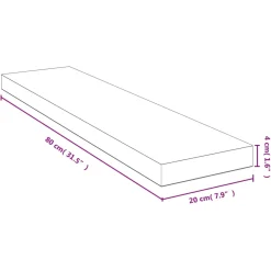 VidaXL Półka ścienna 80x20x4 cm bambusowa