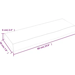 VidaXL Półka 60x20x6 cm surowe