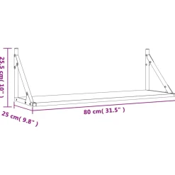 VidaXL Półki ścienne 2 szt. 80x25x25,5 cm