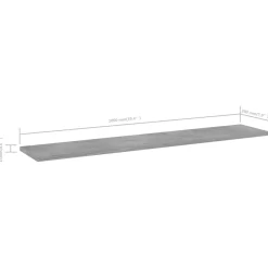 VidaXL Płyta na półki Szary 100 x 20 x 1.5 cm Materiał