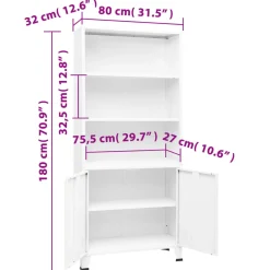 VidaXL Regał na książki Biały Stal