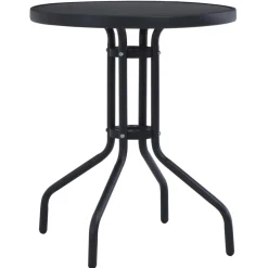 VidaXL Stół ogrodowy czarny 60 cm Metal