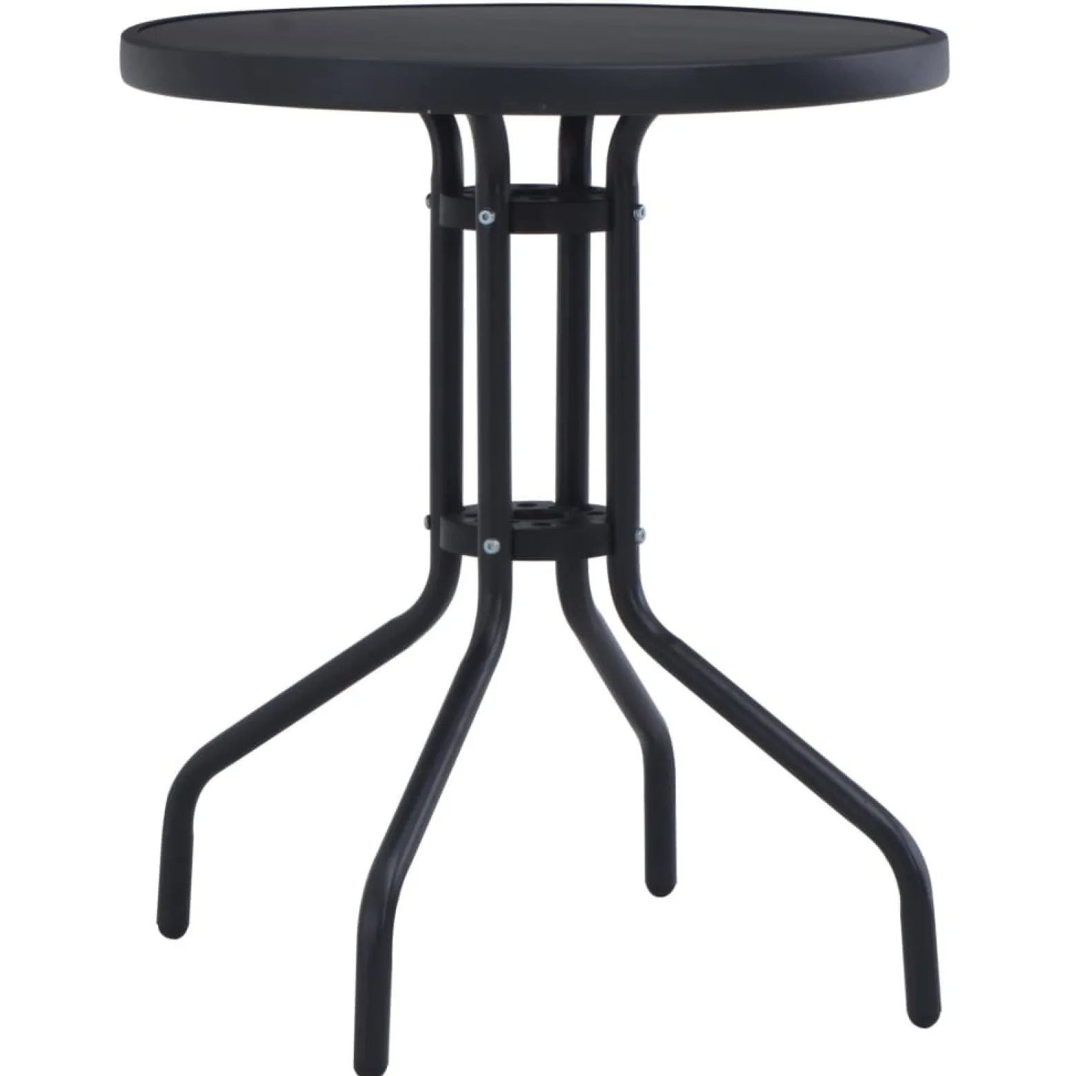 VidaXL Stół ogrodowy czarny 60 cm Metal