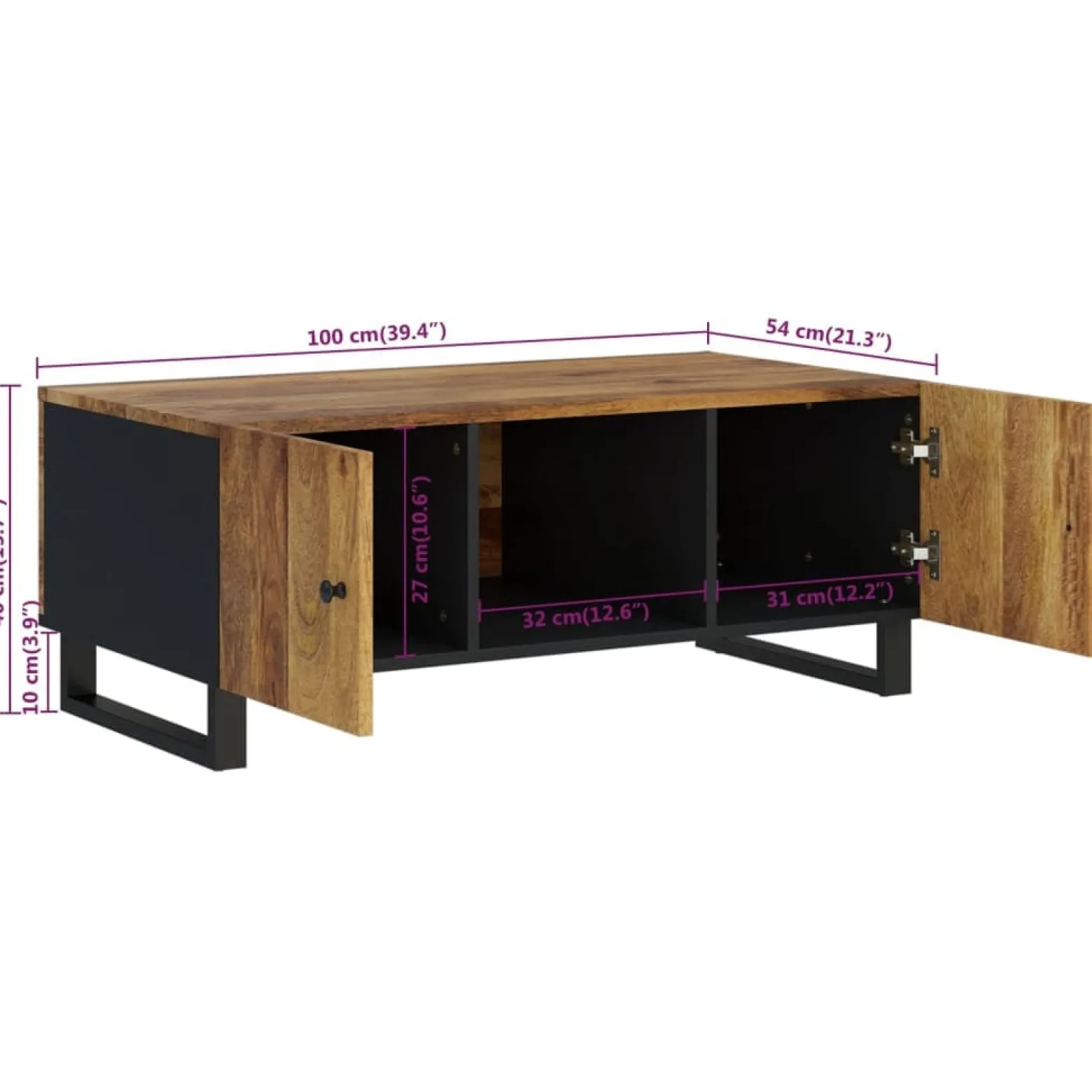VidaXL Stolik kawowy 100x54x40 cm