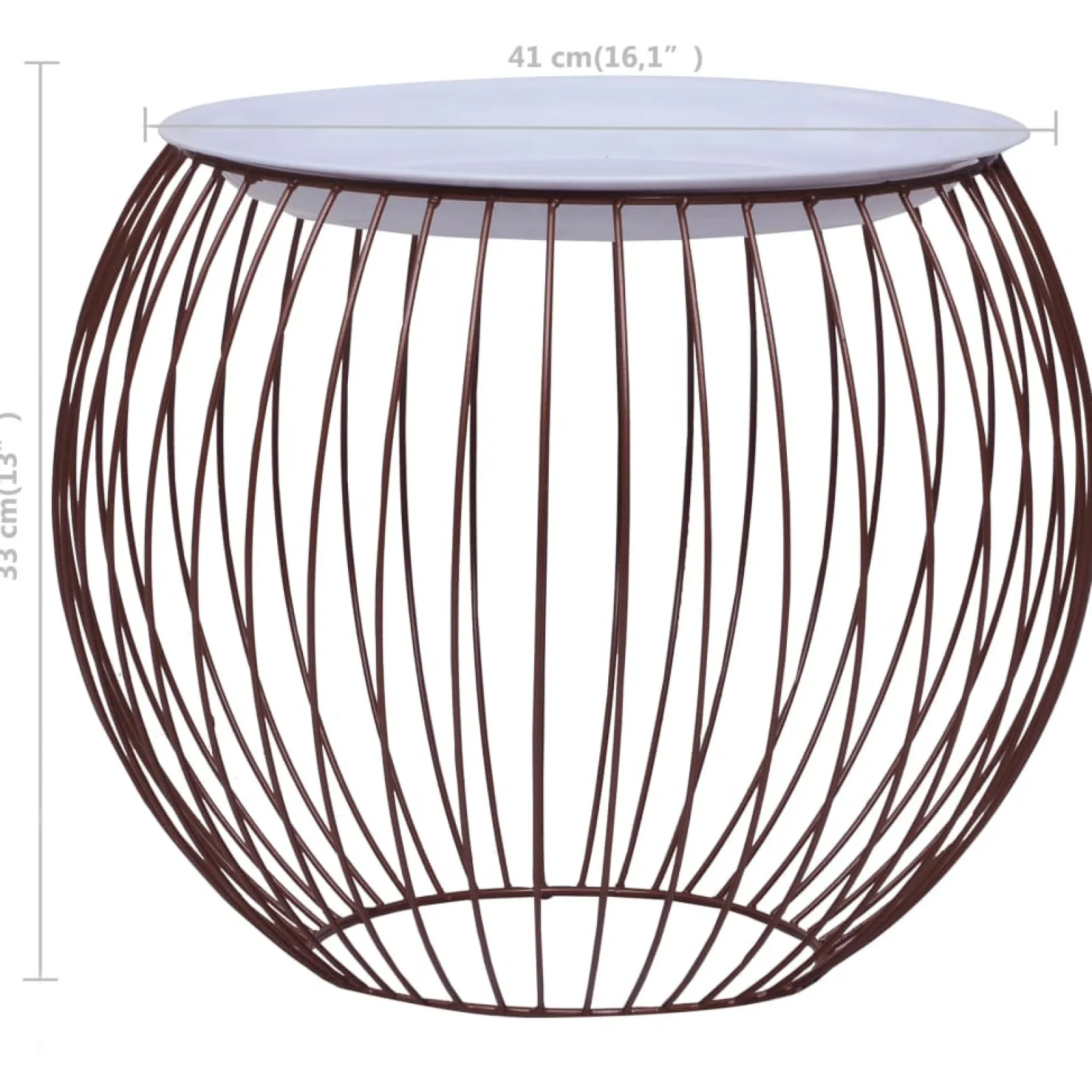 VidaXL Stolik kawowy Złoto 41 x 33 cm Metal