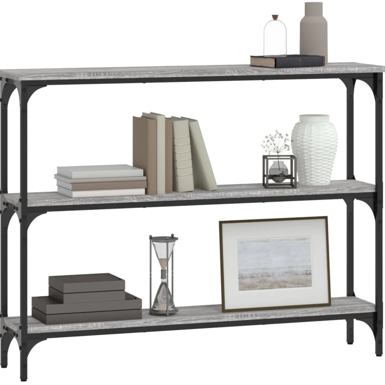 VidaXL Szary 100 x 22.5 x 75 cm Materiał drewnopochodny
