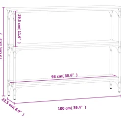 VidaXL Szary 100 x 22.5 x 75 cm Materiał drewnopochodny
