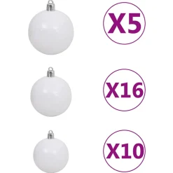 VidaXL sztuczna choinka Zielono-biały 180 cm