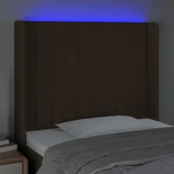 VidaXL Zagłówek do łóżka z LED ciemnobrązowy