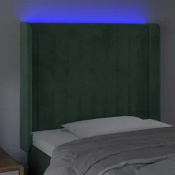 VidaXL Zagłówek do łóżka z LED ciemnozielony