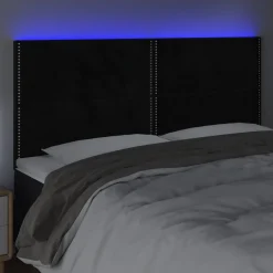 VidaXL Zagłówek do łóżka z LED czarny