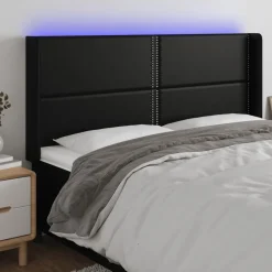 VidaXL Zagłówek do łóżka z LED czarny