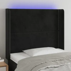 VidaXL Zagłówek do łóżka z LED czarny