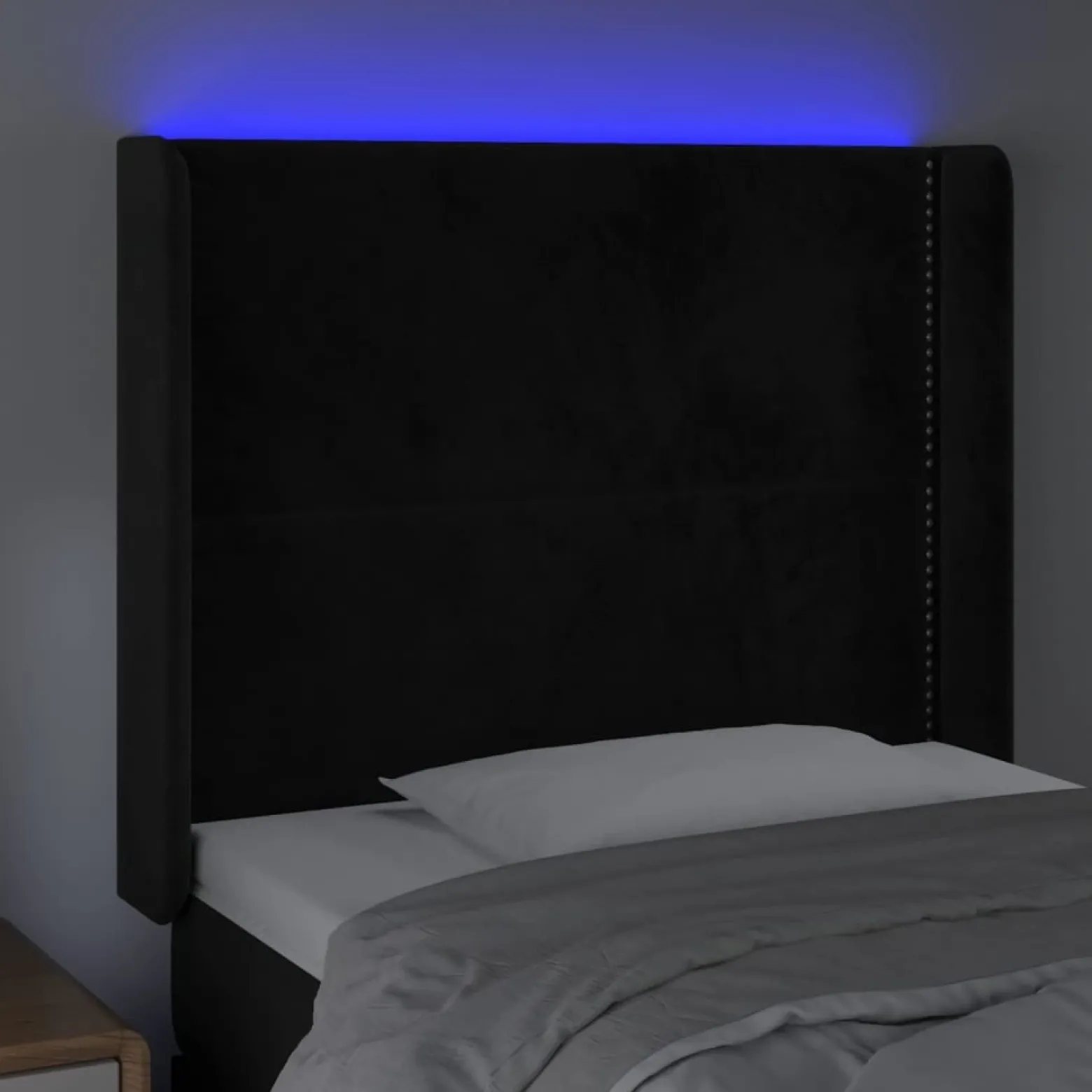VidaXL Zagłówek do łóżka z LED czarny