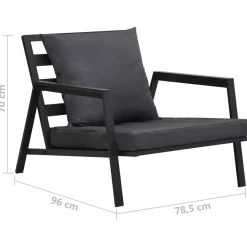 VidaXL Zestaw wypoczynkowy do ogrodu Szary Aluminium