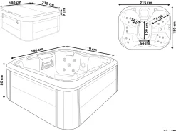 Wanna ogrodowa SPA hydromasaż 4-osobowa biała