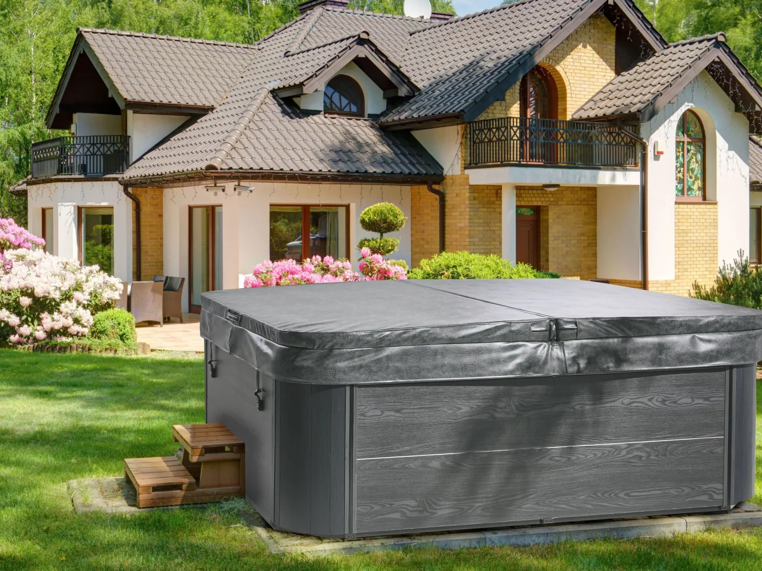 Wanna ogrodowa SPA hydromasaż 4-osobowa biała