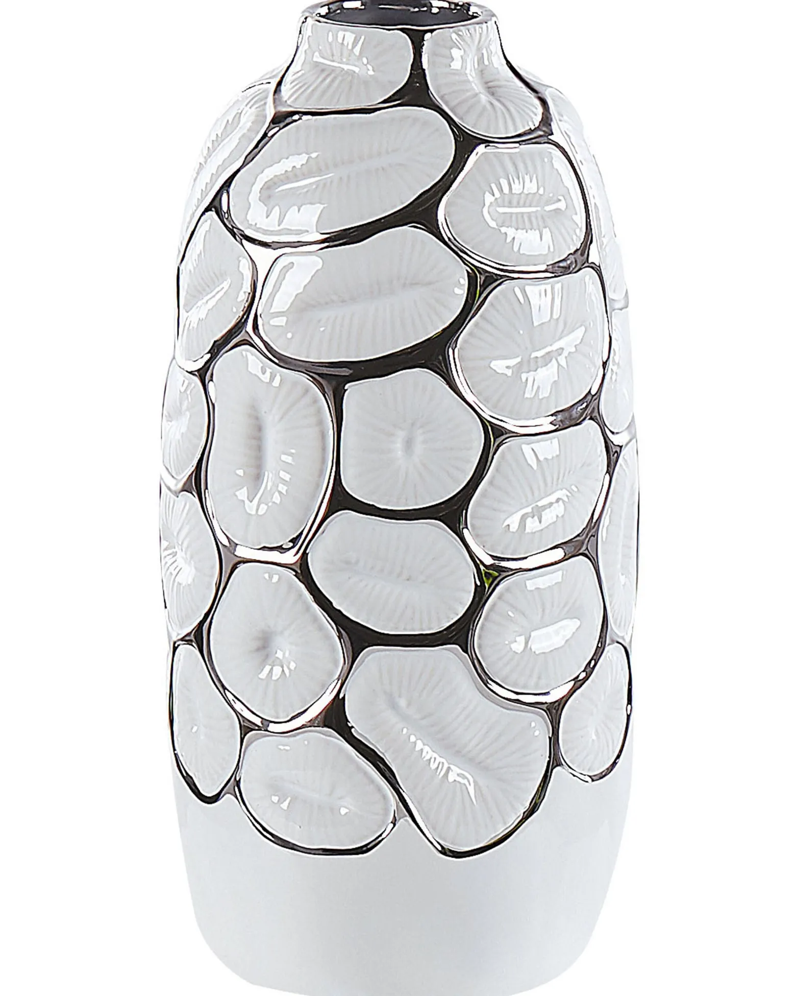 Wazon dekoracyjny ceramiczny glamour 34 cm biały