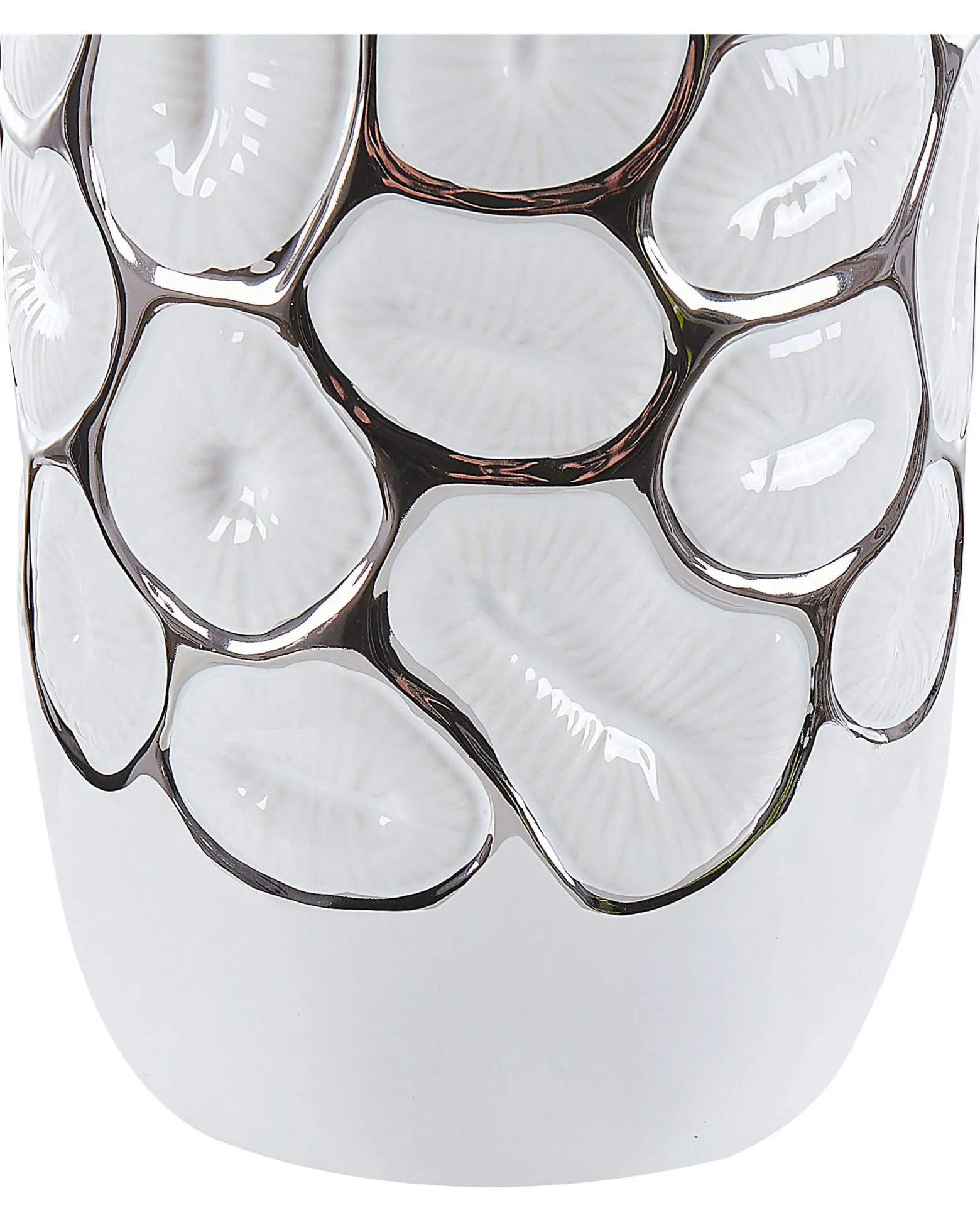 Wazon dekoracyjny ceramiczny glamour 34 cm biały