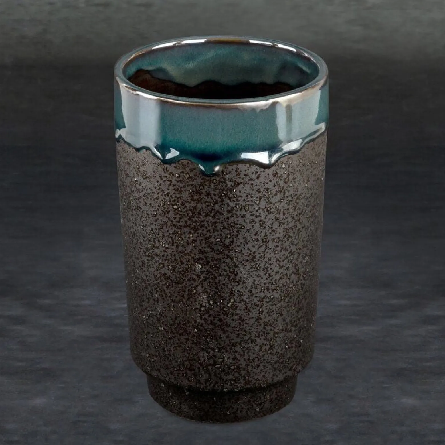 Wazon ceramiczny HANIA 12X12X20 czarny + zielony