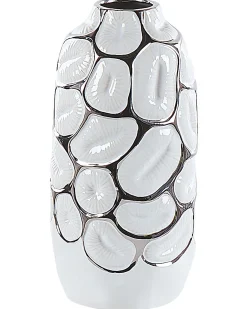 Wazon dekoracyjny ceramiczny glamour 28 cm biały
