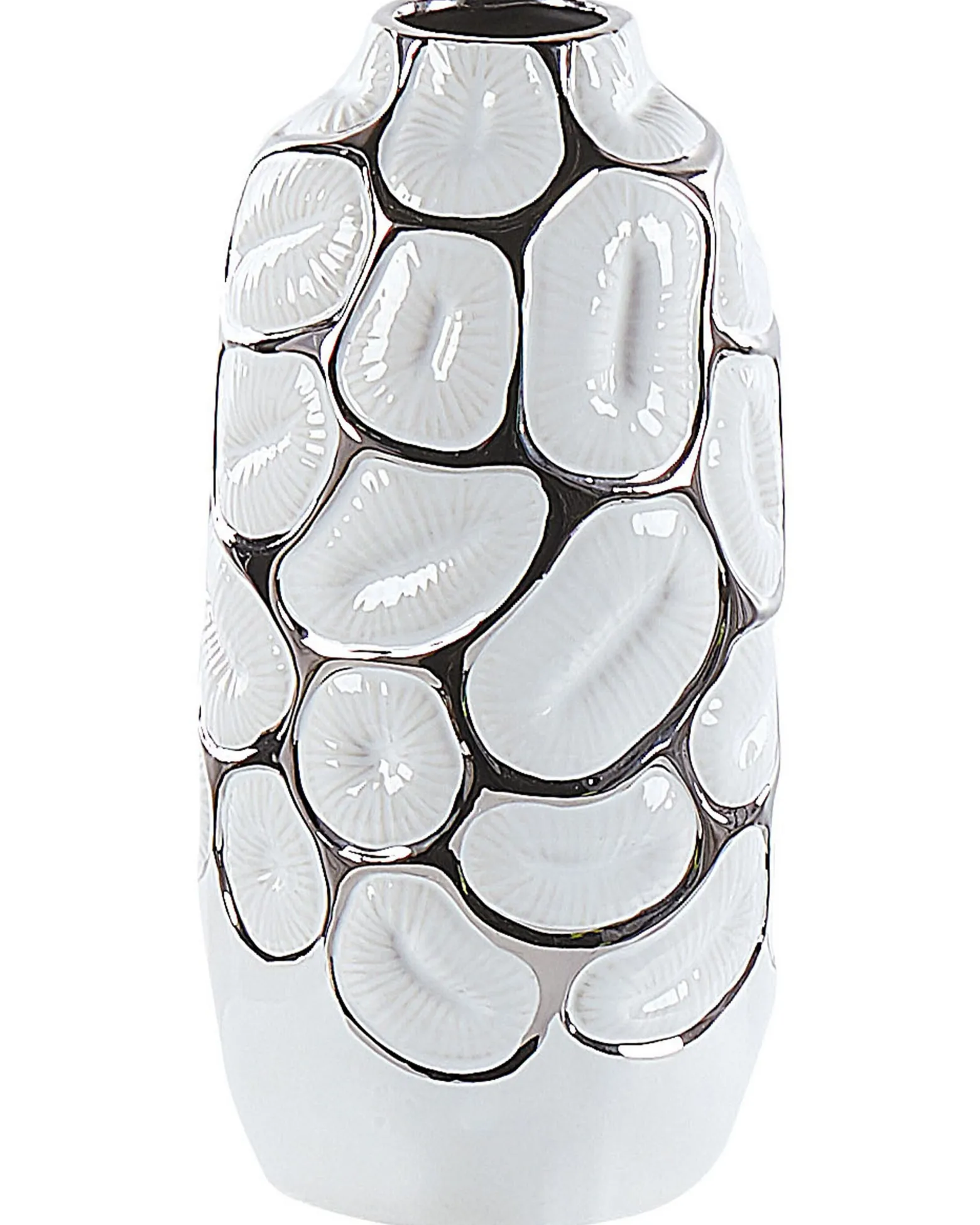 Wazon dekoracyjny ceramiczny glamour 28 cm biały