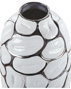 Wazon dekoracyjny ceramiczny glamour 28 cm biały